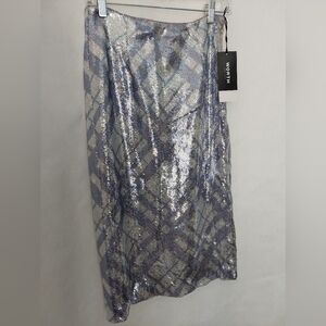 Worth Women's Sequin Pencil Skirt - Silver and Blue